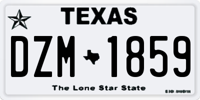 TX license plate DZM1859