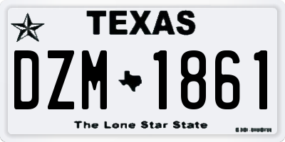 TX license plate DZM1861