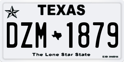 TX license plate DZM1879