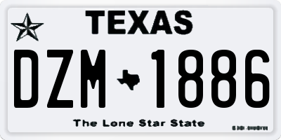 TX license plate DZM1886