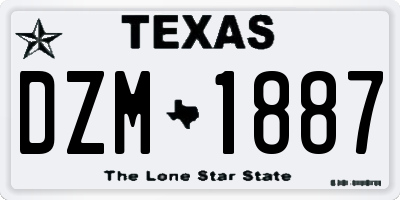 TX license plate DZM1887