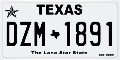 TX license plate DZM1891
