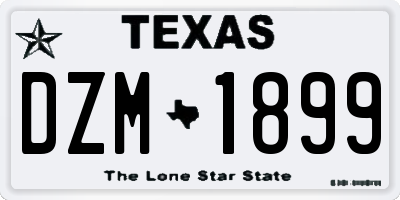 TX license plate DZM1899
