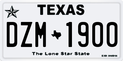 TX license plate DZM1900