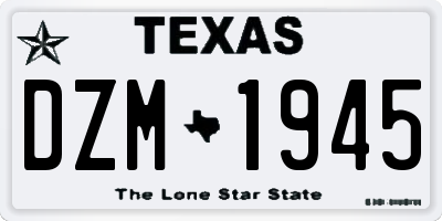 TX license plate DZM1945