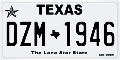 TX license plate DZM1946