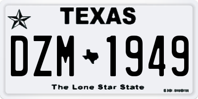 TX license plate DZM1949