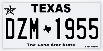 TX license plate DZM1955