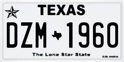 TX license plate DZM1960