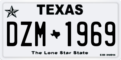 TX license plate DZM1969