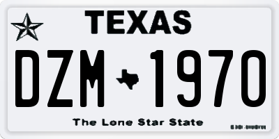 TX license plate DZM1970