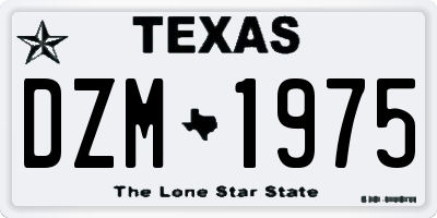 TX license plate DZM1975