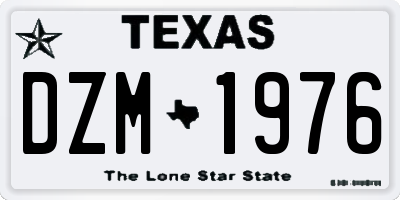 TX license plate DZM1976