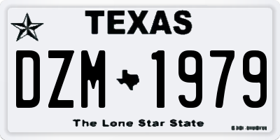TX license plate DZM1979