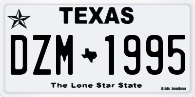 TX license plate DZM1995