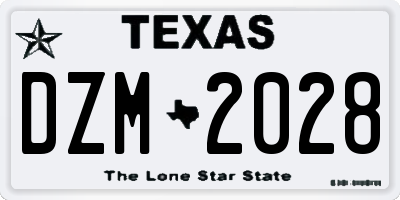 TX license plate DZM2028