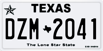 TX license plate DZM2041