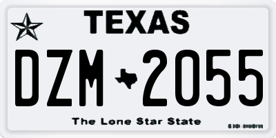 TX license plate DZM2055