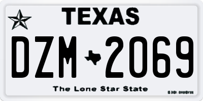 TX license plate DZM2069
