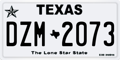 TX license plate DZM2073