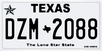 TX license plate DZM2088