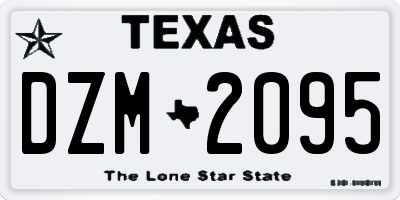 TX license plate DZM2095