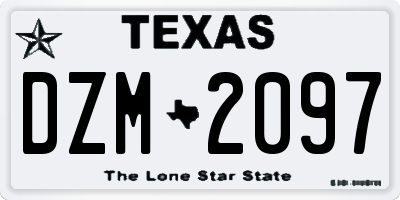 TX license plate DZM2097
