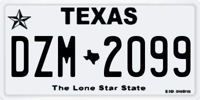 TX license plate DZM2099