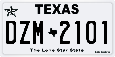 TX license plate DZM2101
