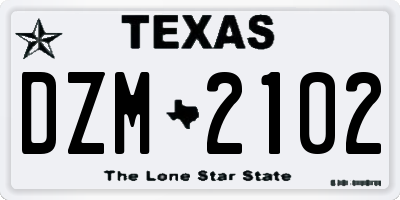 TX license plate DZM2102