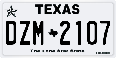 TX license plate DZM2107