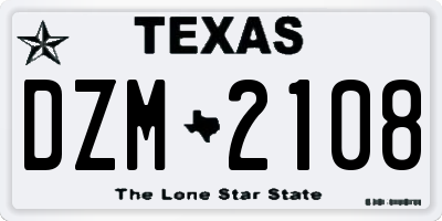 TX license plate DZM2108