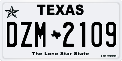 TX license plate DZM2109