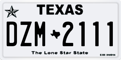 TX license plate DZM2111