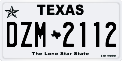 TX license plate DZM2112