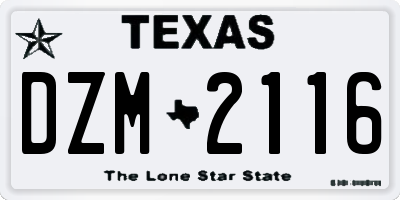 TX license plate DZM2116