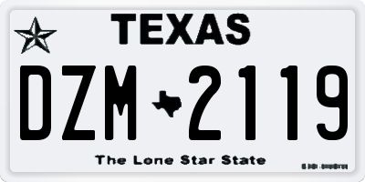 TX license plate DZM2119