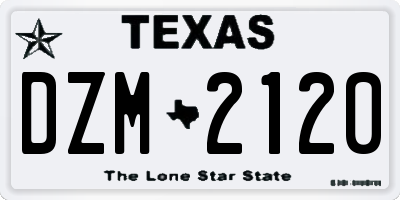 TX license plate DZM2120