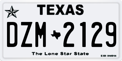TX license plate DZM2129