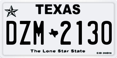 TX license plate DZM2130