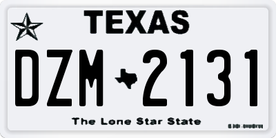 TX license plate DZM2131