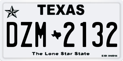 TX license plate DZM2132