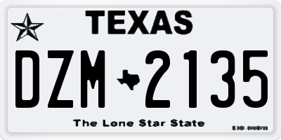 TX license plate DZM2135