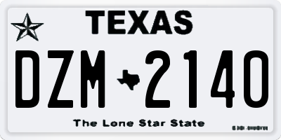TX license plate DZM2140