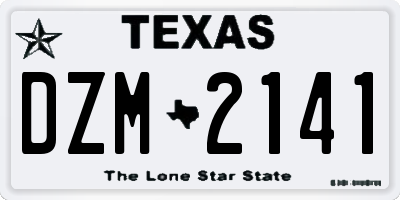 TX license plate DZM2141