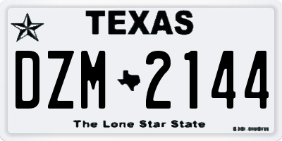 TX license plate DZM2144