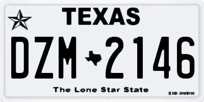 TX license plate DZM2146