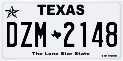 TX license plate DZM2148