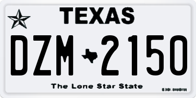 TX license plate DZM2150