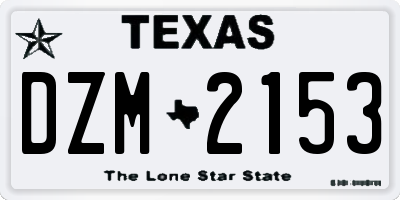 TX license plate DZM2153